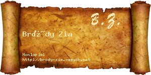 Bródy Zia névjegykártya